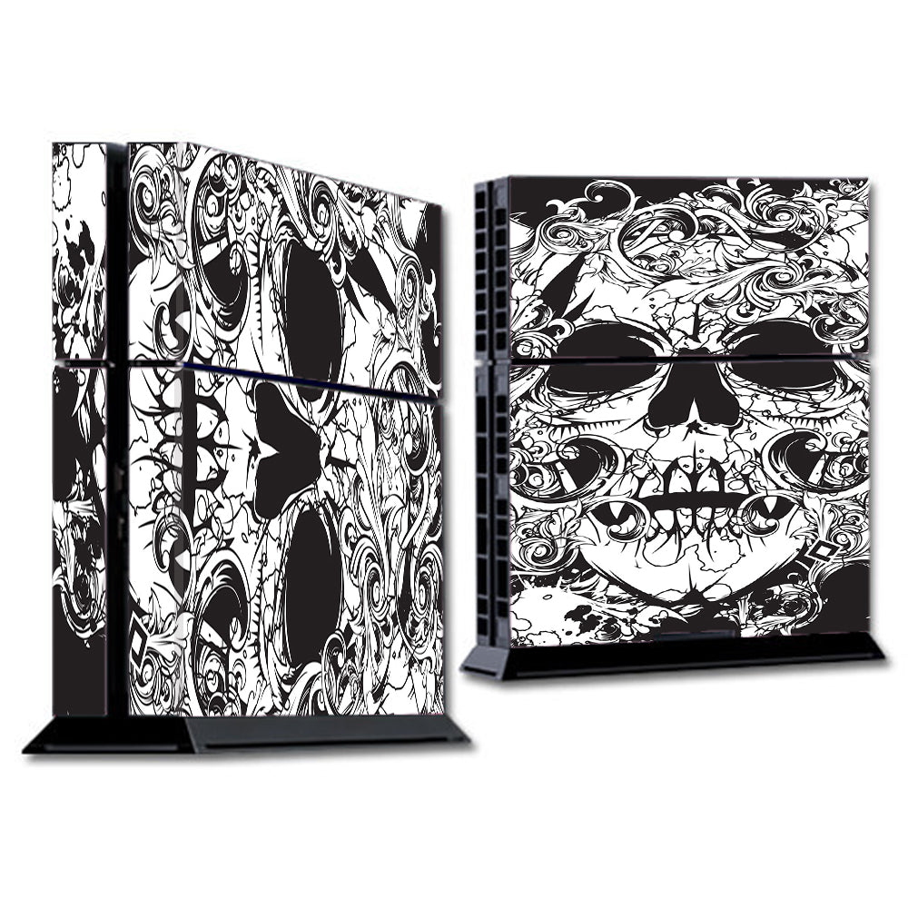  Crazy Lineart Skull Design Sony Playstation PS4 Skin