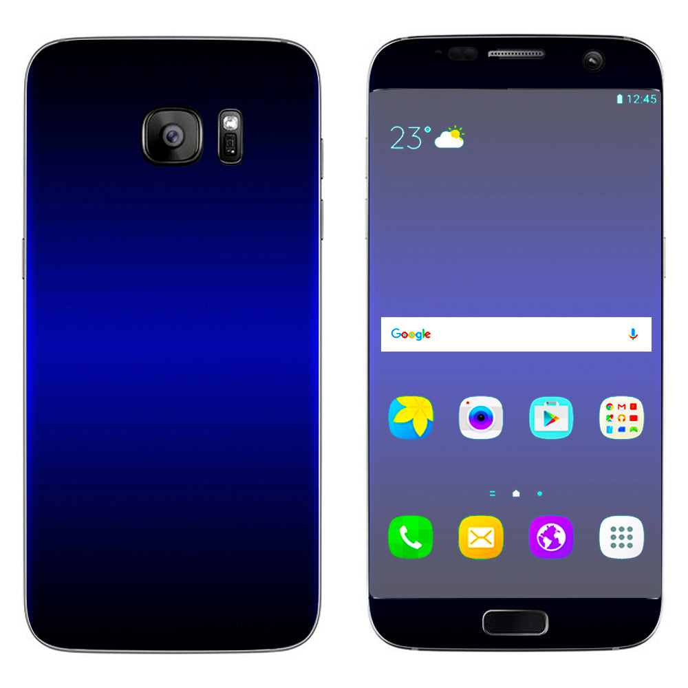  Electric Blue Glow Solid Samsung Galaxy S7 Edge Skin
