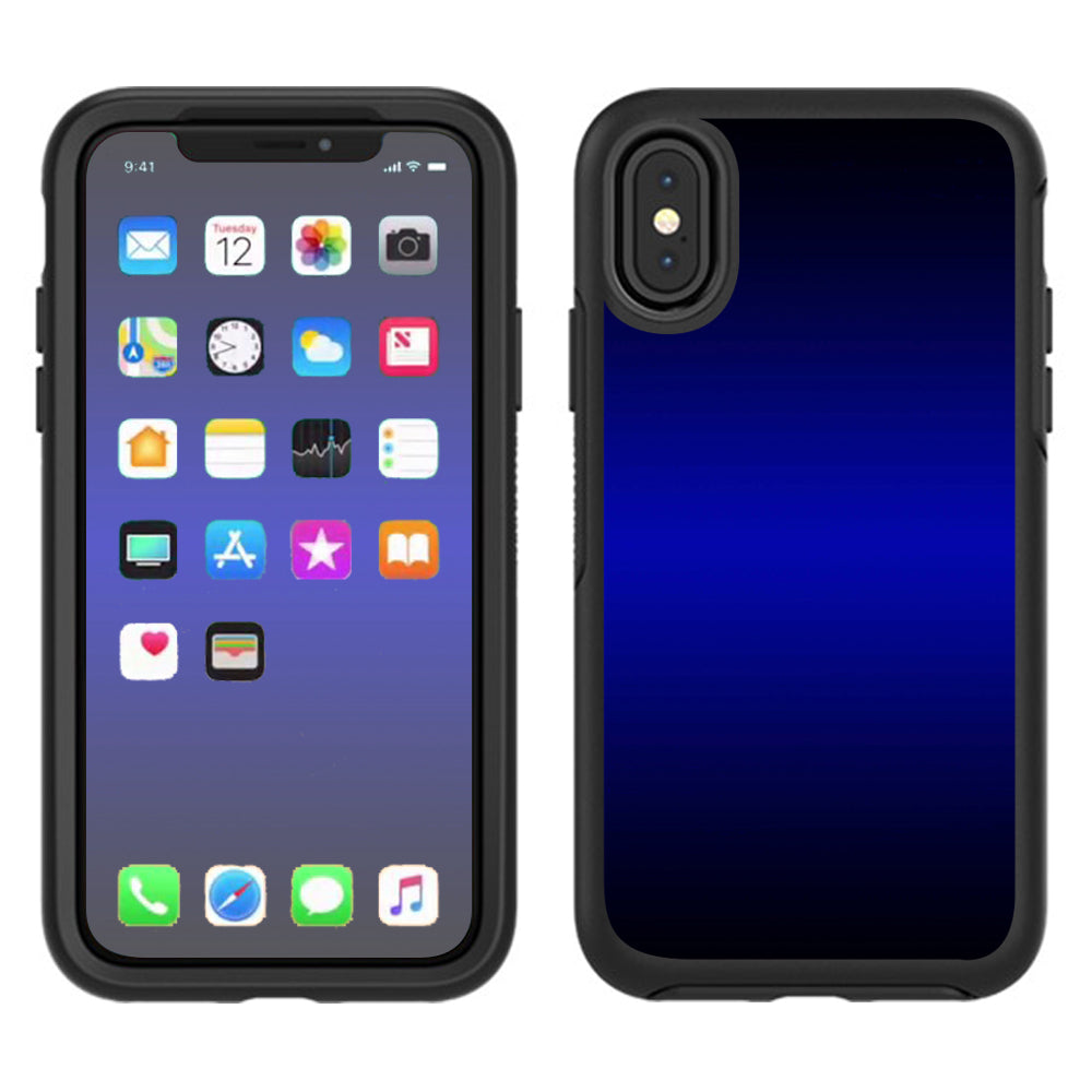  Electric Blue Glow Solid Otterbox Defender Apple iPhone X Skin