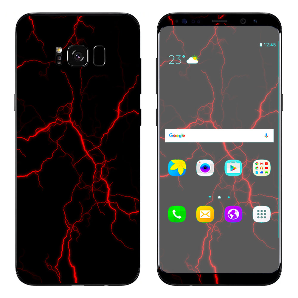 Red Lightning Bolts Electric Samsung Galaxy S8 Plus Skin