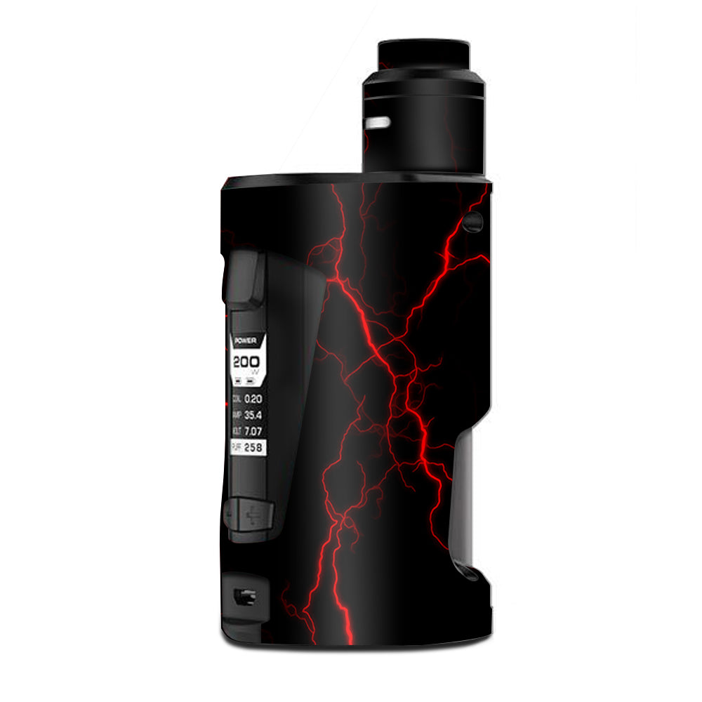  Red Lightning Bolts Electric G Box Squonk Geek Vape Skin