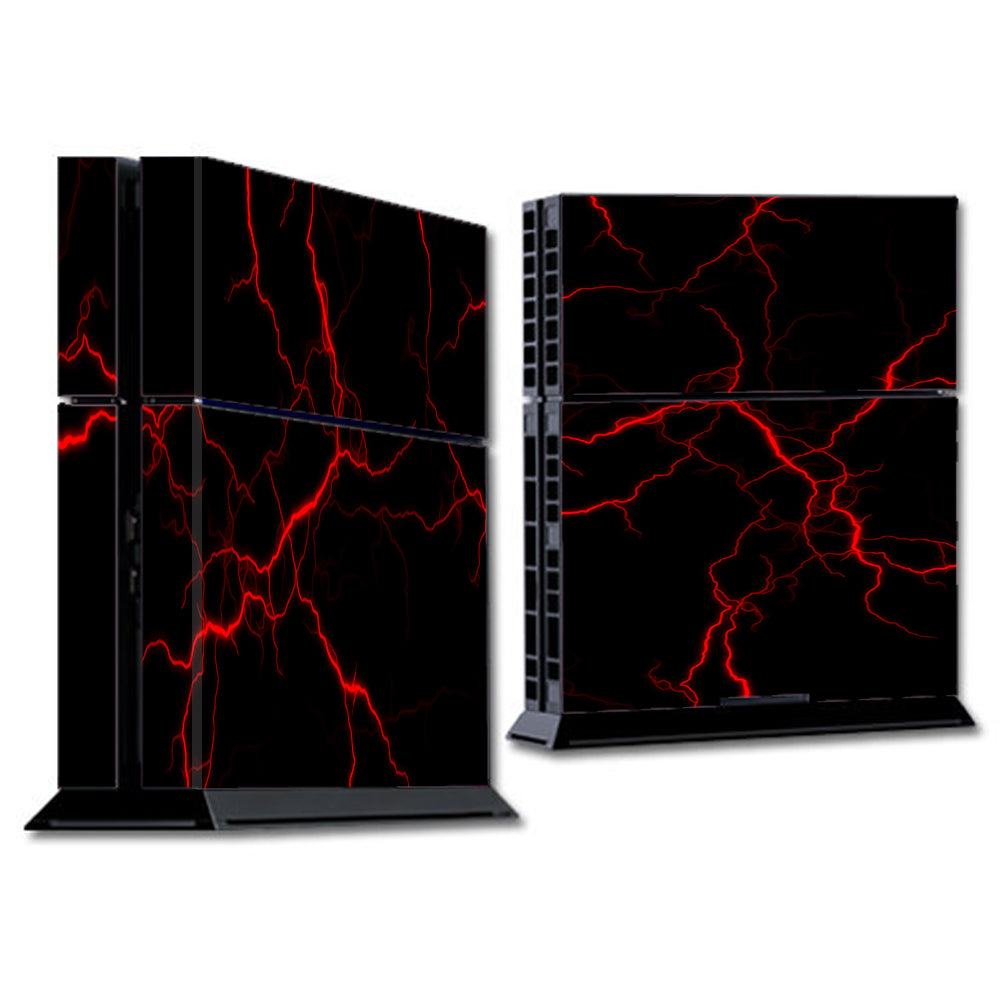  Red Lightning Bolts Electric Sony Playstation PS4 Skin
