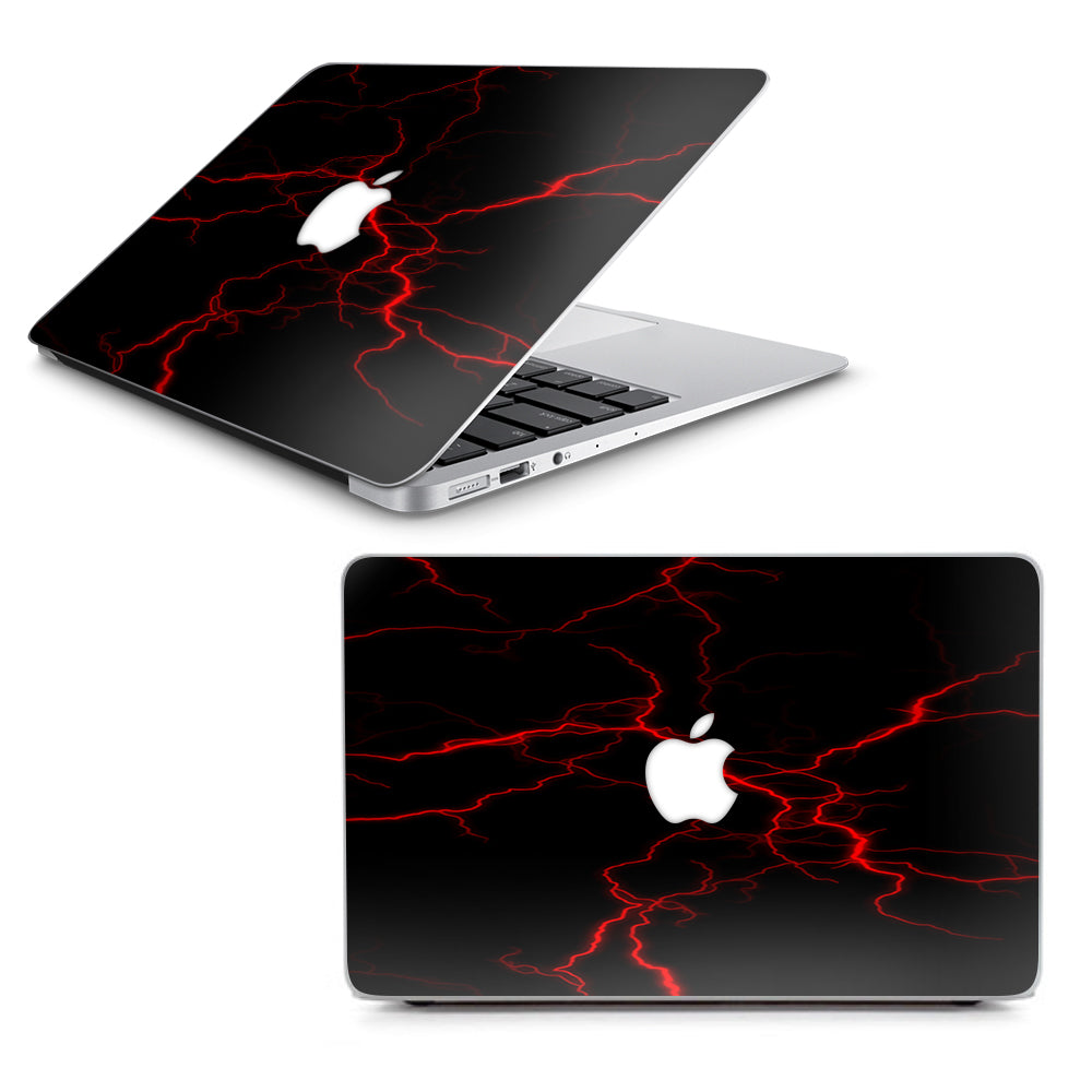  Red Lightning Bolts Electric Macbook Air 13" A1369 A1466 Skin