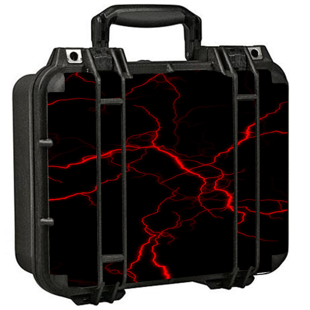  Red Lightning Bolts Electric Pelican Case 1400 Skin