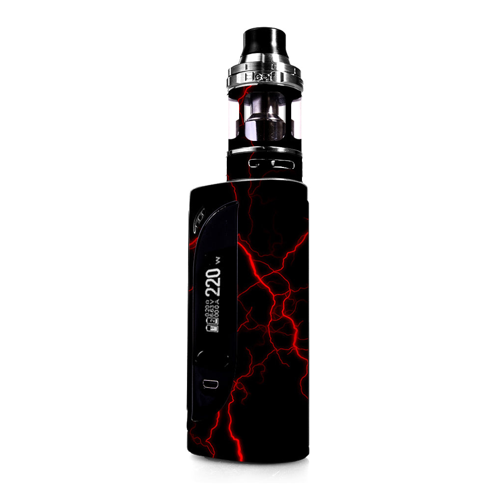 Skin Decal for Eleaf Ikonn 220W Vape / Red Lightning Bolts Electric   itsaskin.com