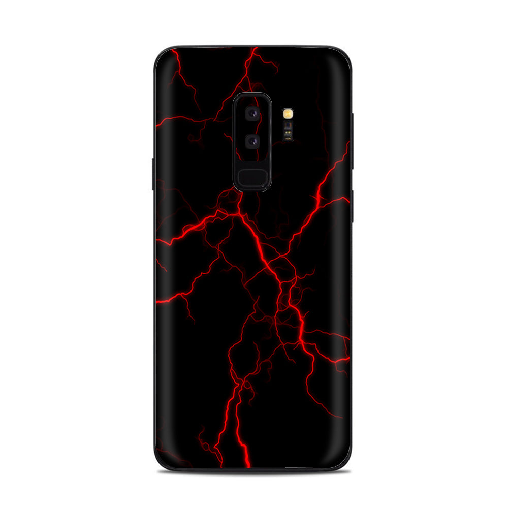  Red Lightning Bolts Electric Samsung Galaxy S9 Plus Skin