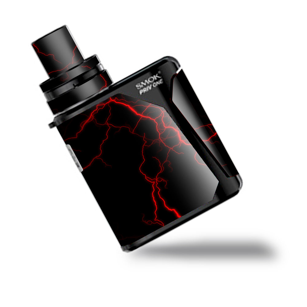  Red Lightning Bolts Electric Smok Priv One Skin