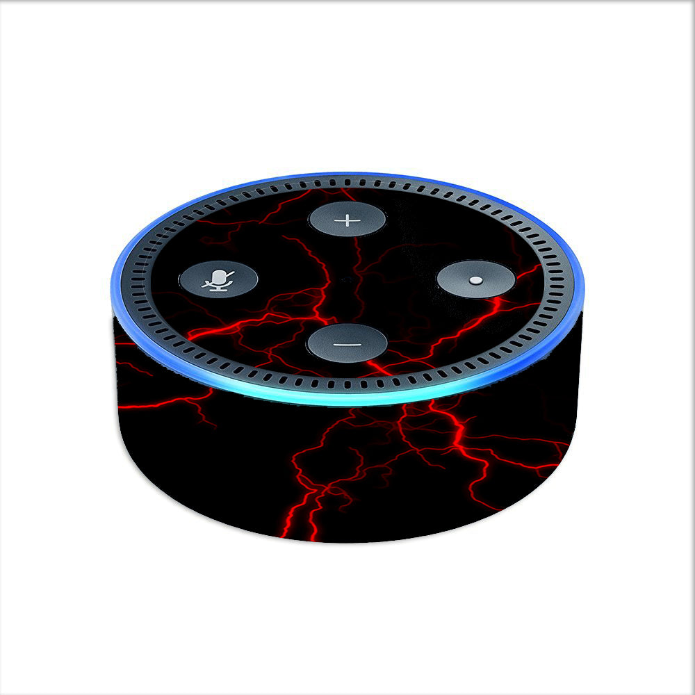  Red Lightning Bolts Electric Amazon Echo Dot 2nd Gen Skin
