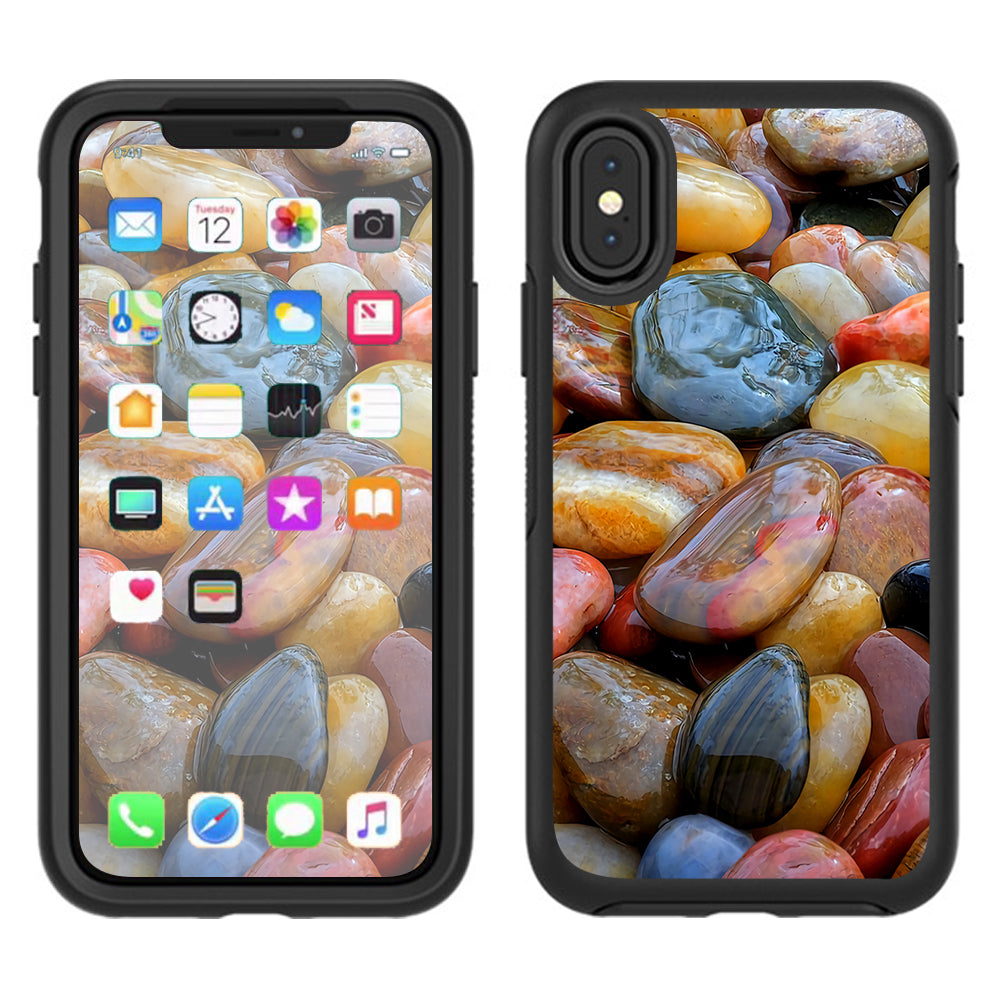  Polished Rocks Colors Otterbox Defender Apple iPhone X Skin