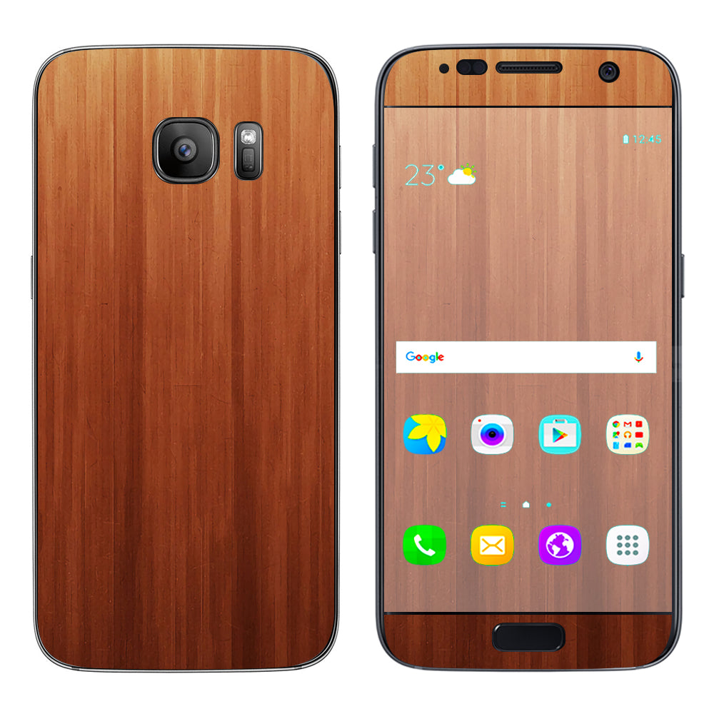  Smooth Maple Walnut Wood Samsung Galaxy S7 Skin
