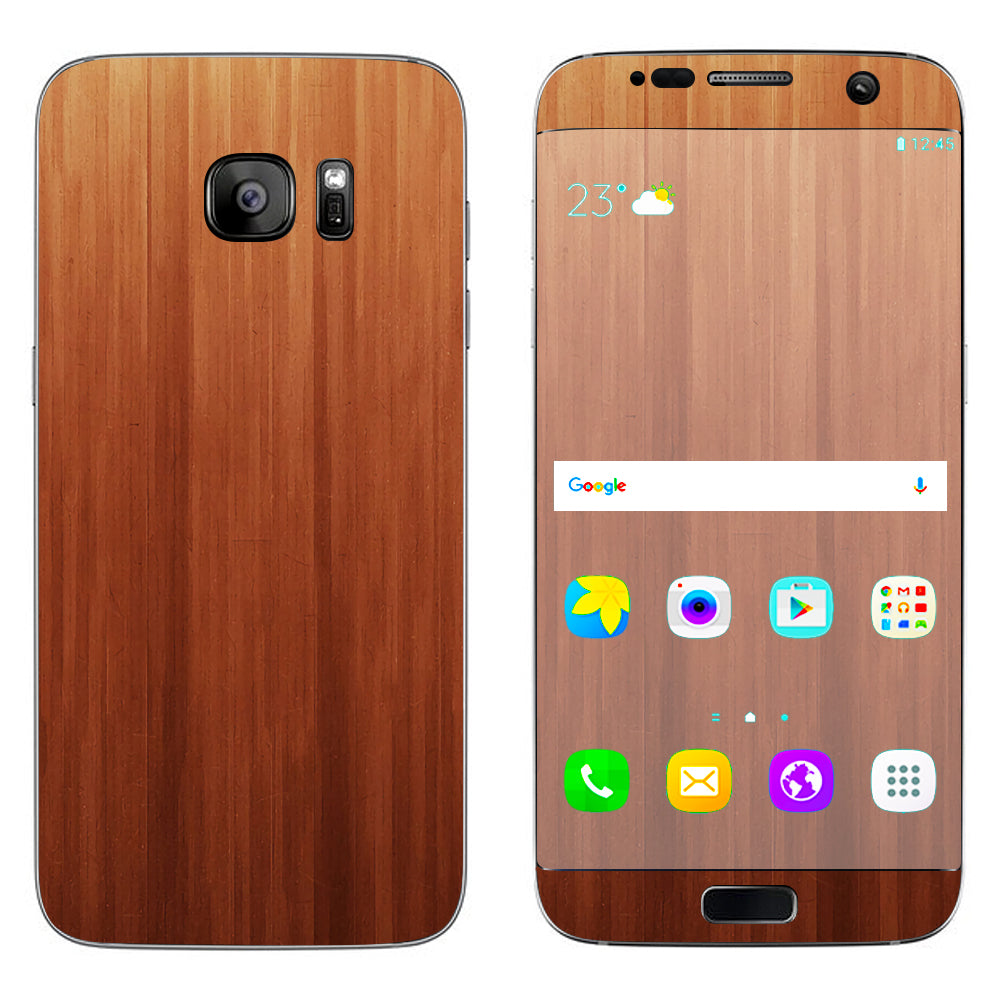  Smooth Maple Walnut Wood Samsung Galaxy S7 Edge Skin