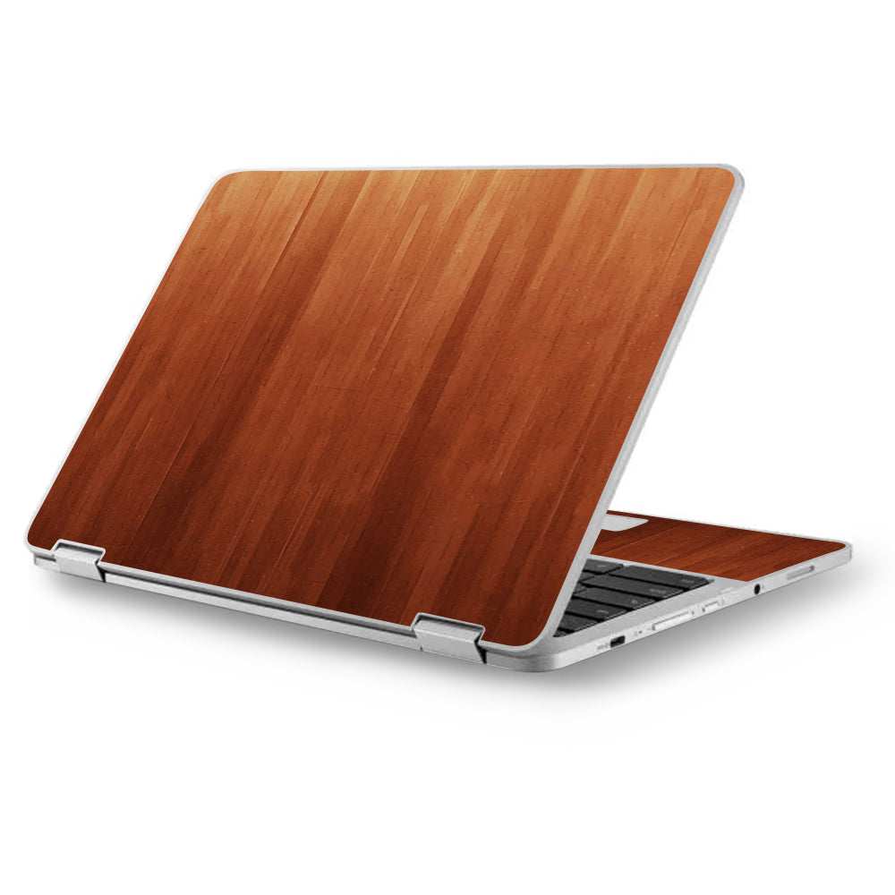  Smooth Maple Walnut Wood Asus Chromebook Flip 12.5" Skin