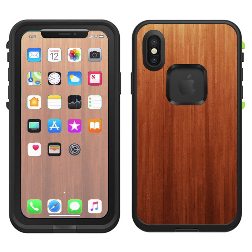  Smooth Maple Walnut Wood Lifeproof Fre Case iPhone X Skin