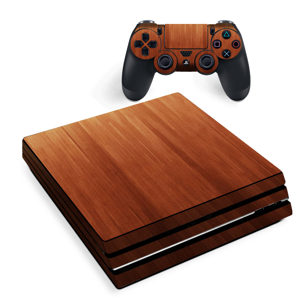 Smooth Maple Walnut Wood Sony PS4 Pro Skin