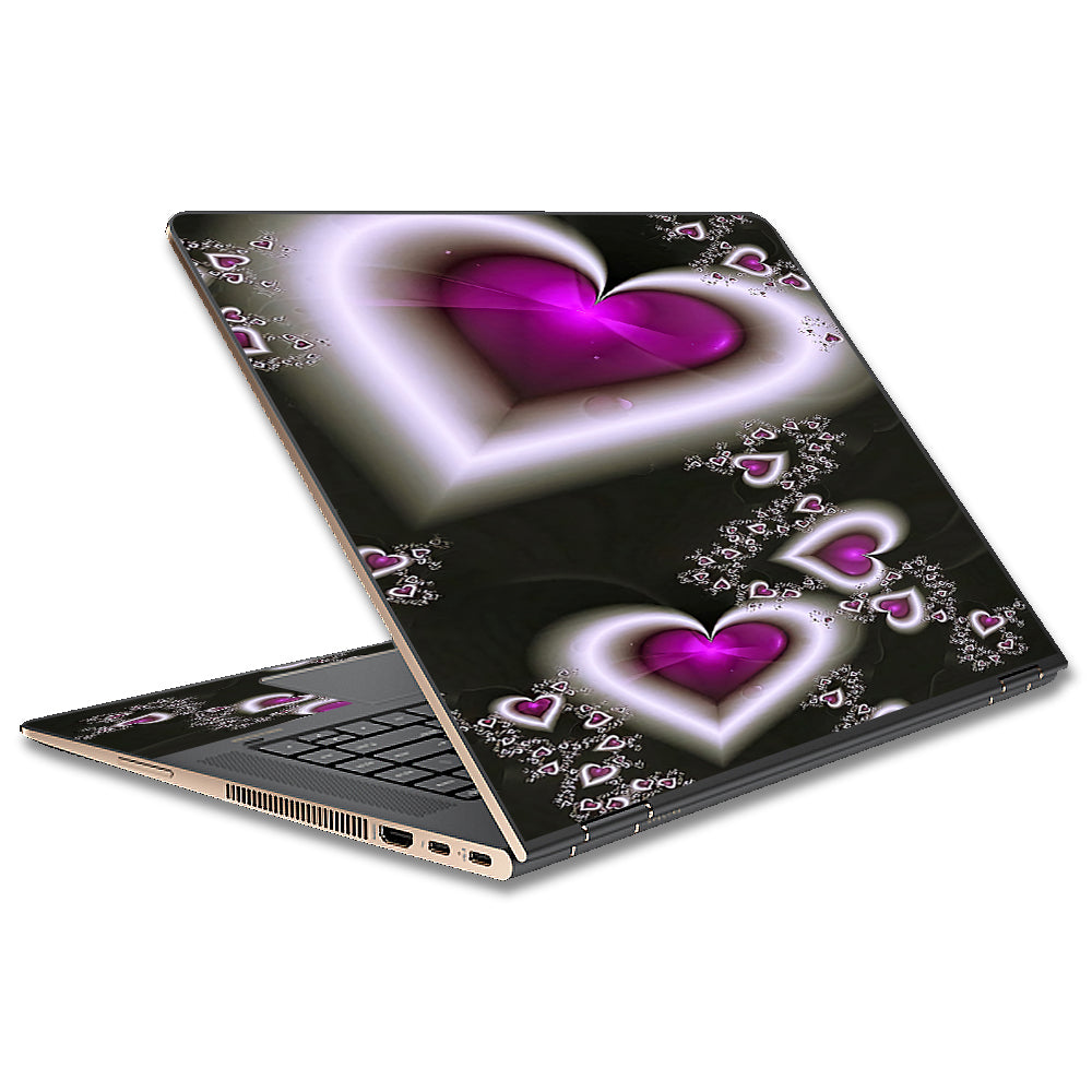  Glowing Hearts Pink White HP Spectre x360 13t Skin