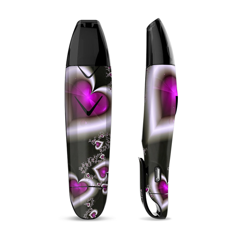 Skin Decal for Suorin Vagon  Vape / Glowing Hearts Pink White