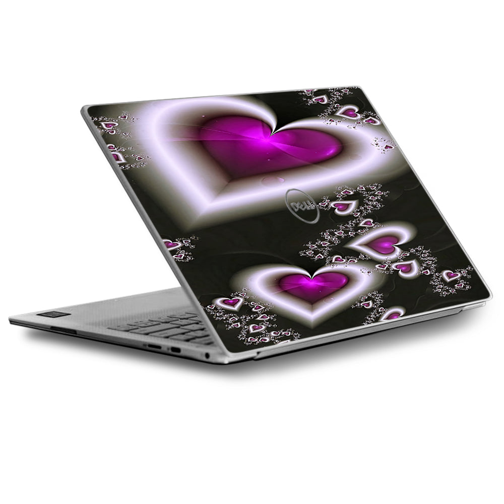  Glowing Hearts Pink White Dell XPS 13 9370 9360 9350 Skin