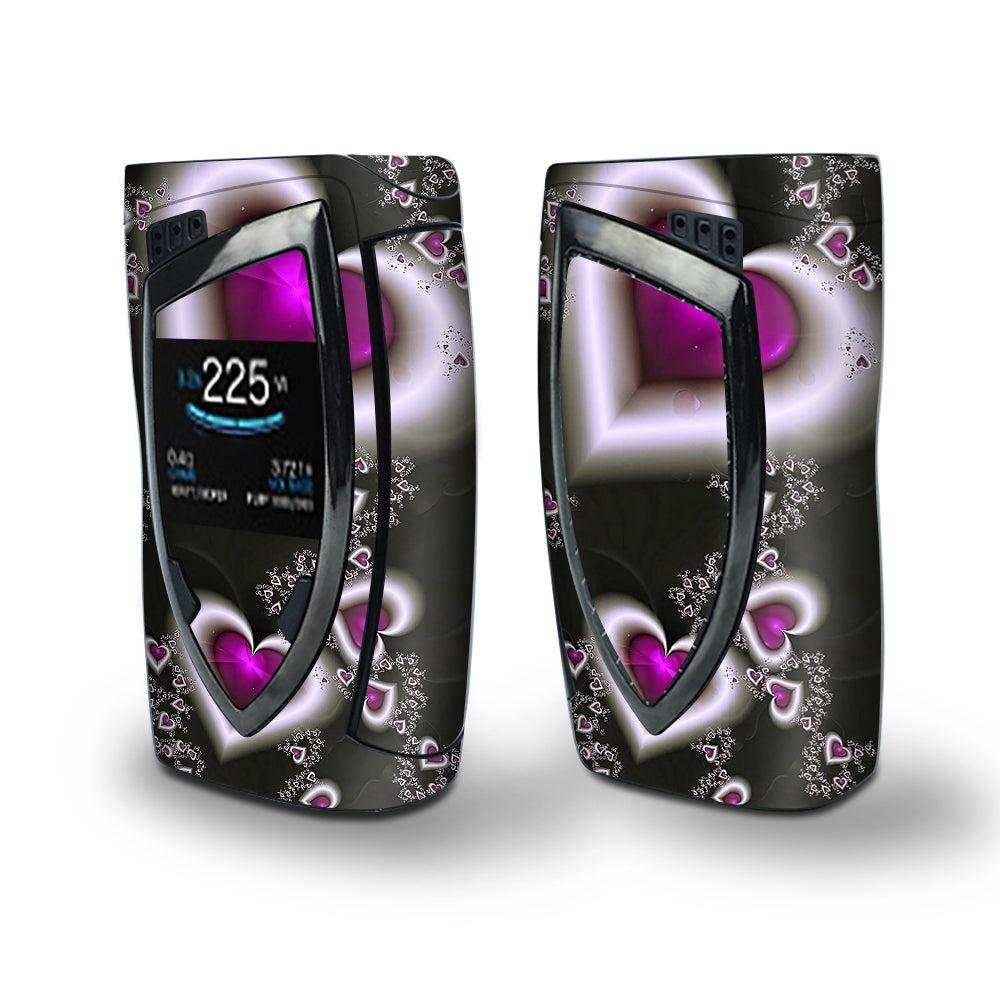 Skin Decal Vinyl Wrap for Smok Devilkin Kit 225w (includes TFV12 Prince Tank Skins) Vape Skins Stickers Cover / Glowing Hearts Pink White