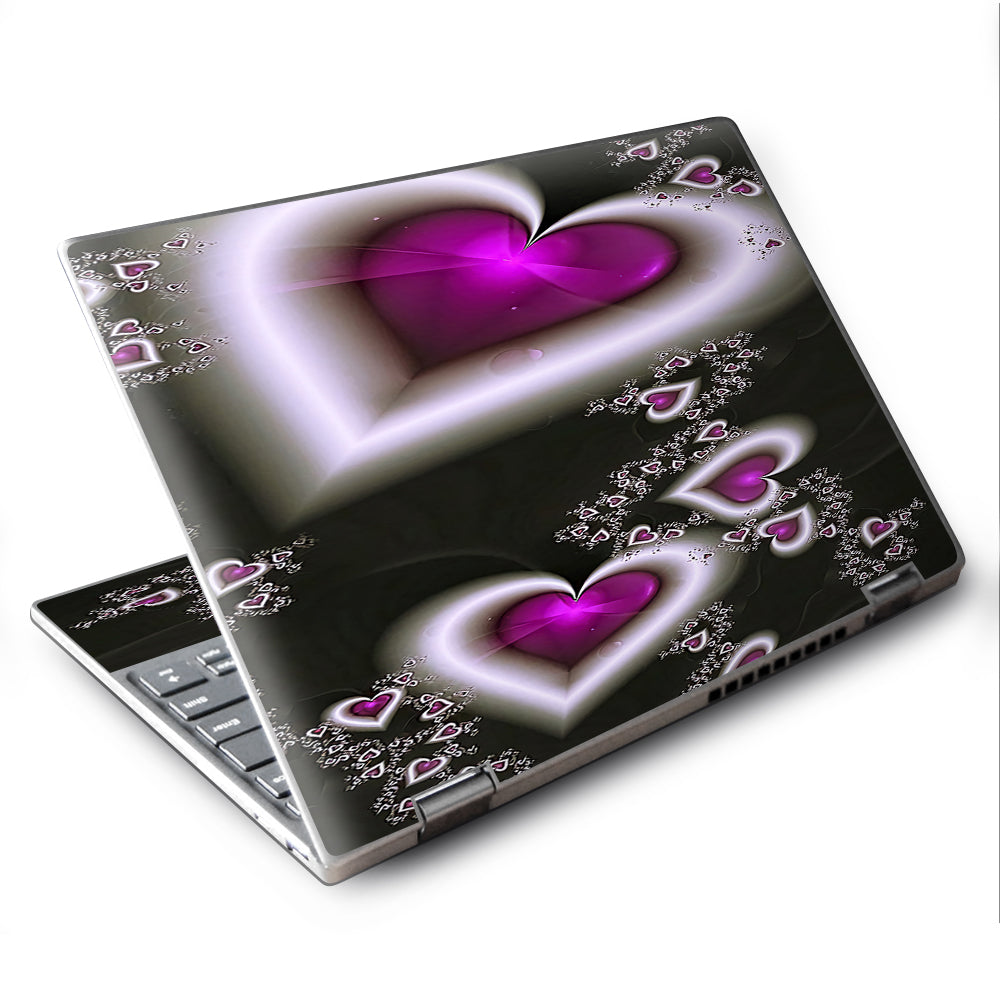  Glowing Hearts Pink White Lenovo Yoga 710 11.6" Skin