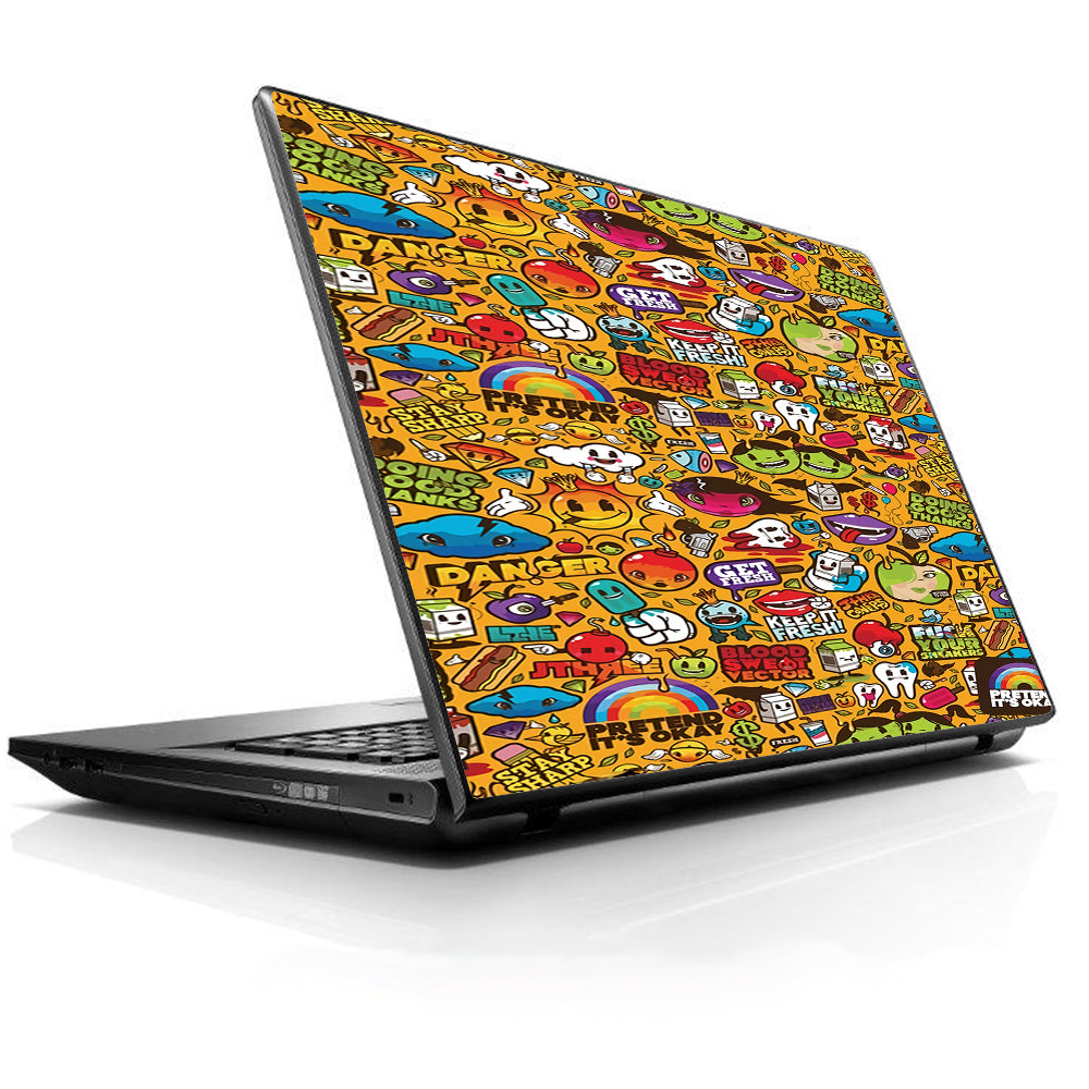  Comic Sticker Slap Cartoon Universal 13 to 16 inch wide laptop Skin