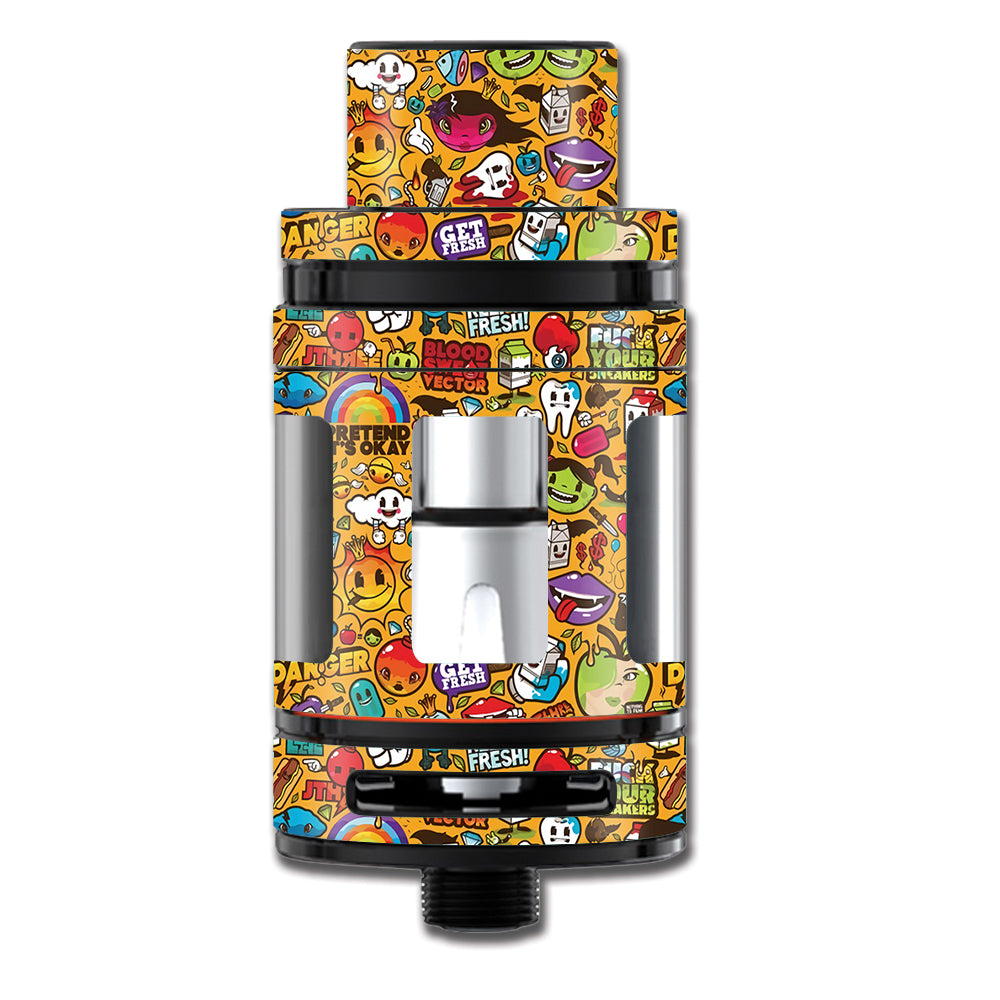  Comic Sticker Slap Cartoon Smok TFV8 Mini Big Baby Beast Skin