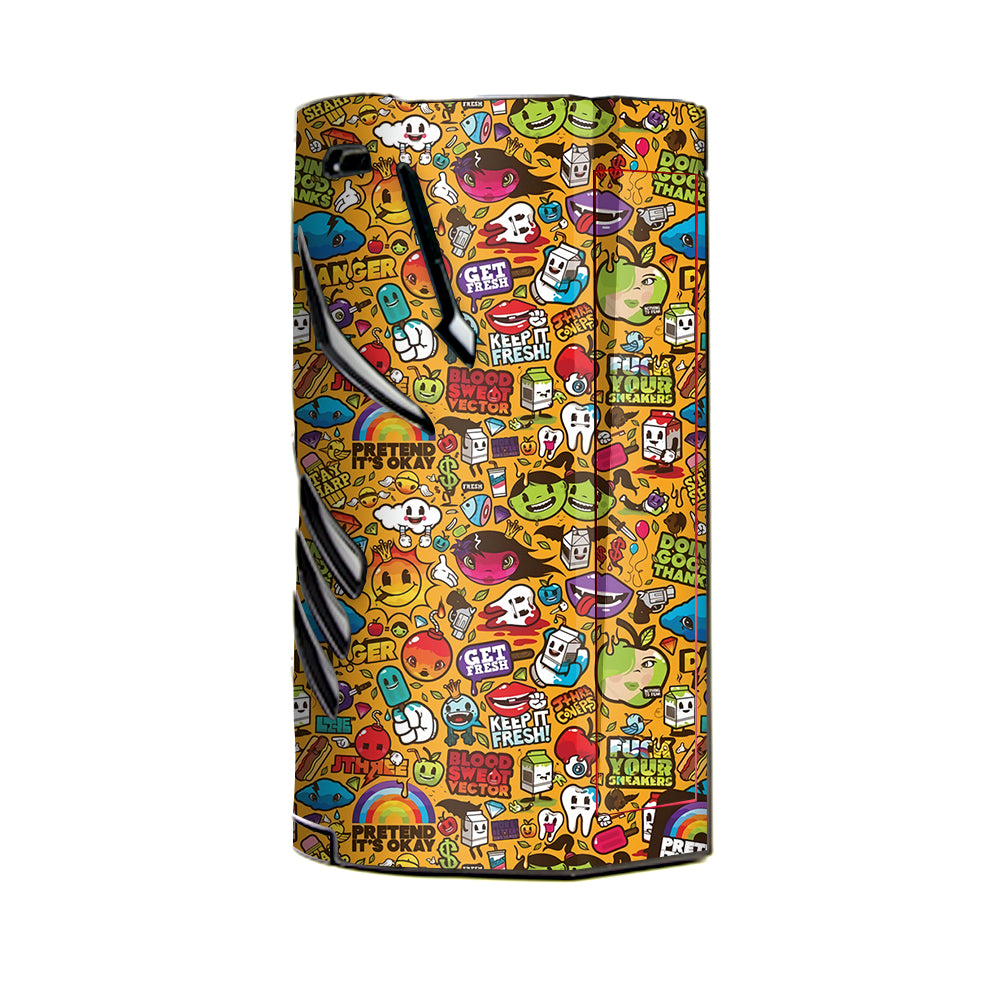  Comic Sticker Slap Cartoon T-Priv 3 Smok Skin