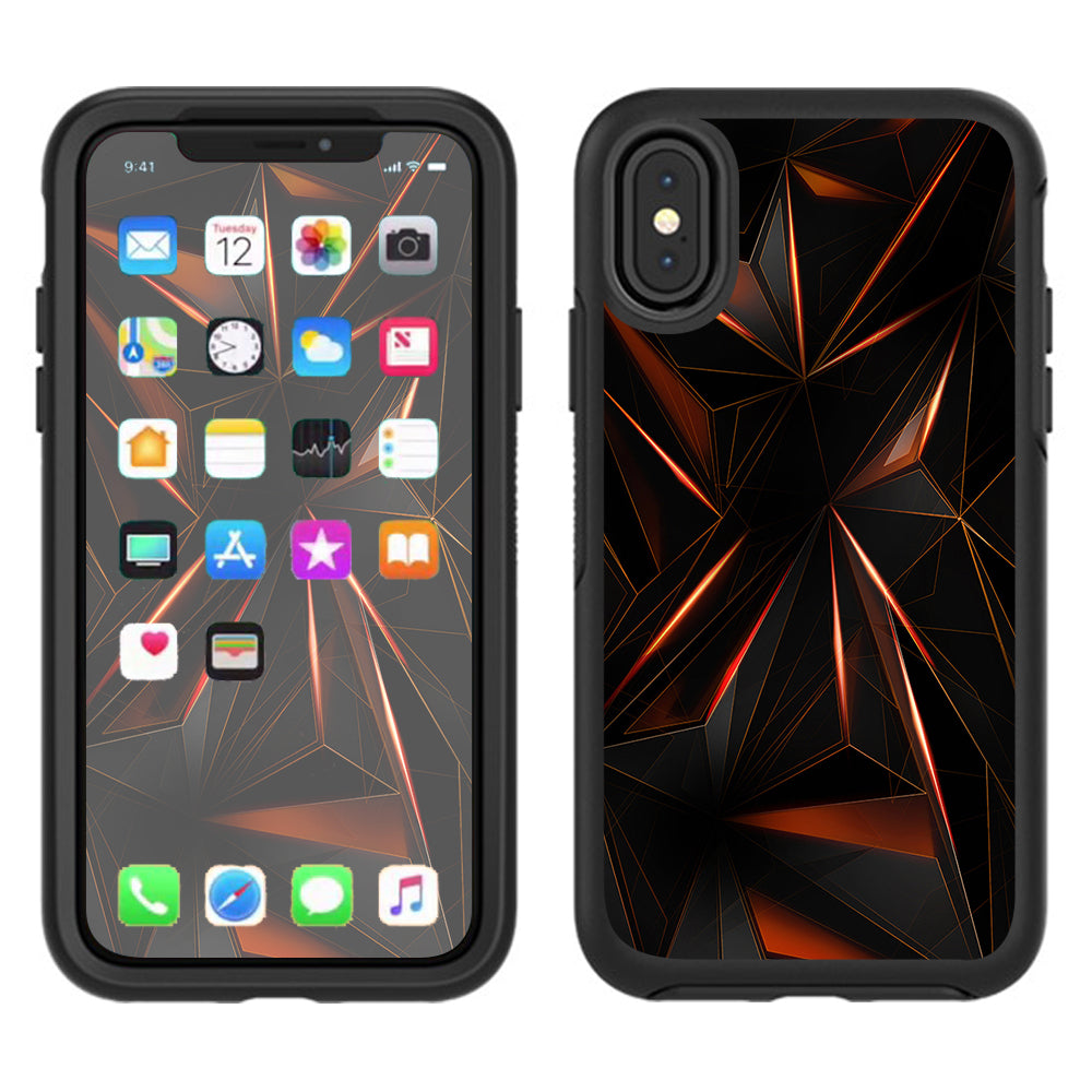  Sharp Glass Like Crystal Abstract Otterbox Defender Apple iPhone X Skin