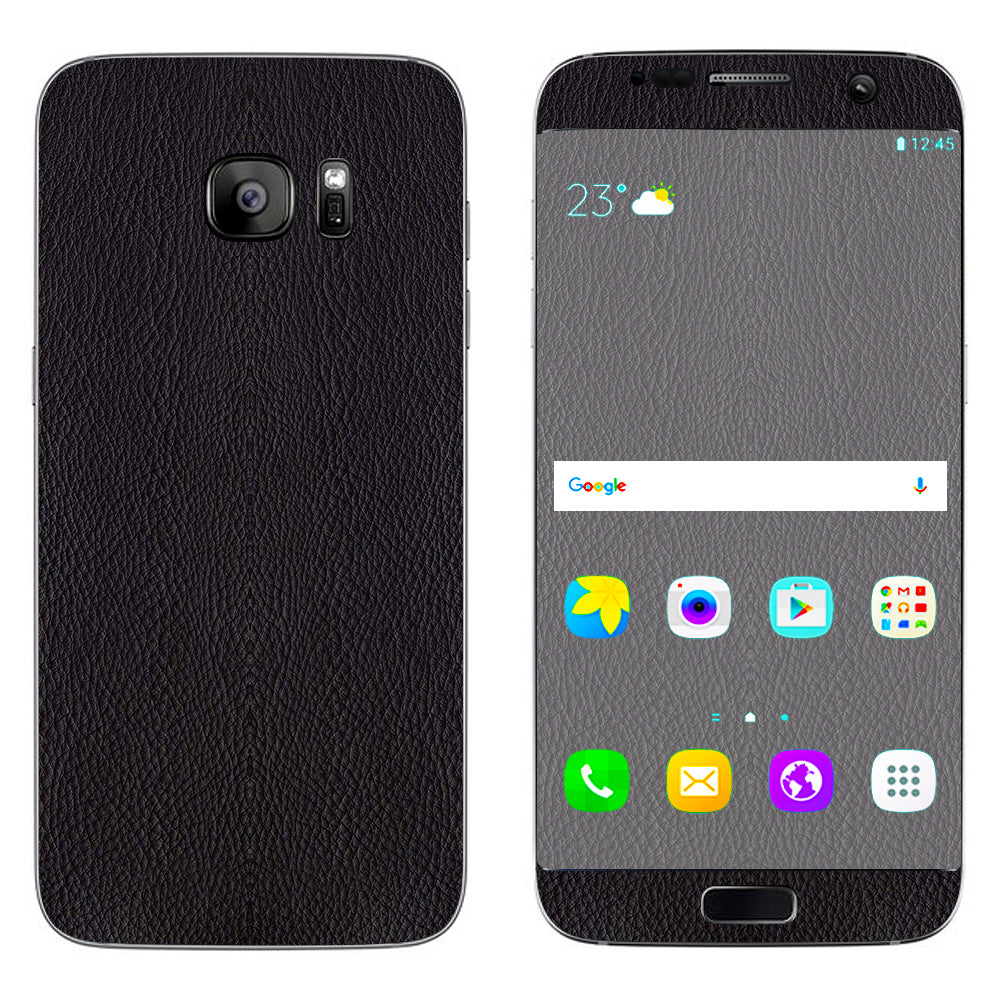  Black Leather Pattern Look Samsung Galaxy S7 Edge Skin