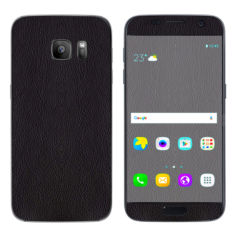  Black Leather Pattern Look Samsung Galaxy S7 Skin