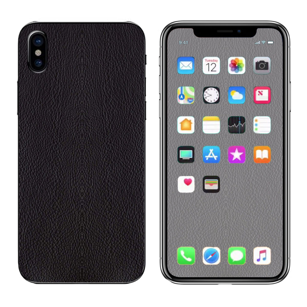  Black Leather Pattern Look Apple iPhone X Skin