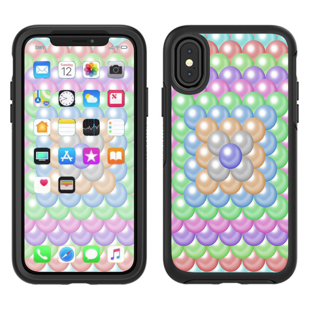  Pastel Bubbles Design Otterbox Defender Apple iPhone X Skin