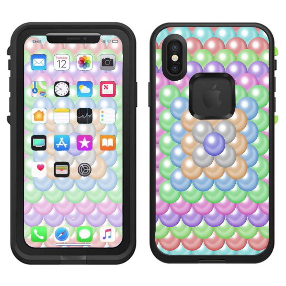  Pastel Bubbles Design Lifeproof Fre Case iPhone X Skin