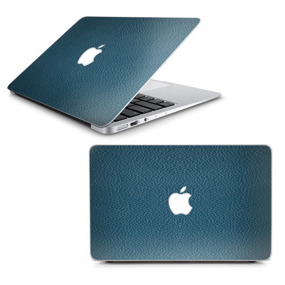  Blue Teal Leather Pattern Look Macbook Air 13" A1369 A1466 Skin