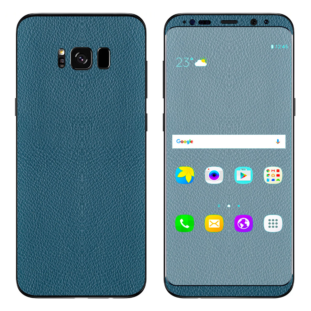  Blue Teal Leather Pattern Look Samsung Galaxy S8 Plus Skin