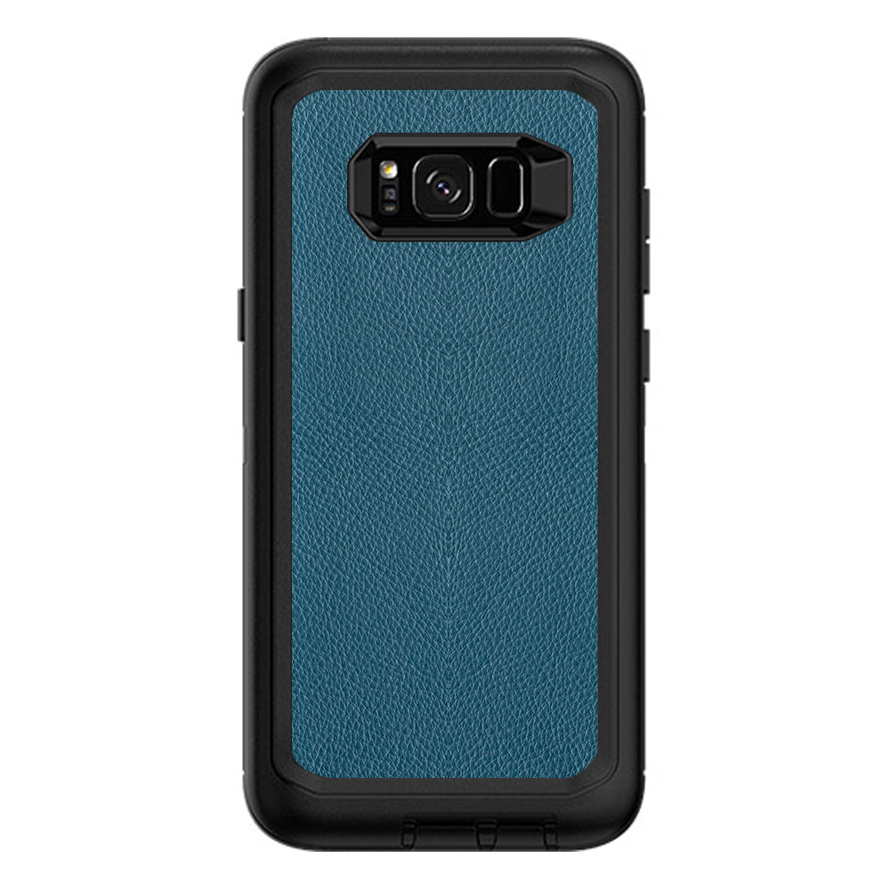  Blue Teal Leather Pattern Look Otterbox Defender Samsung Galaxy S8 Plus Skin