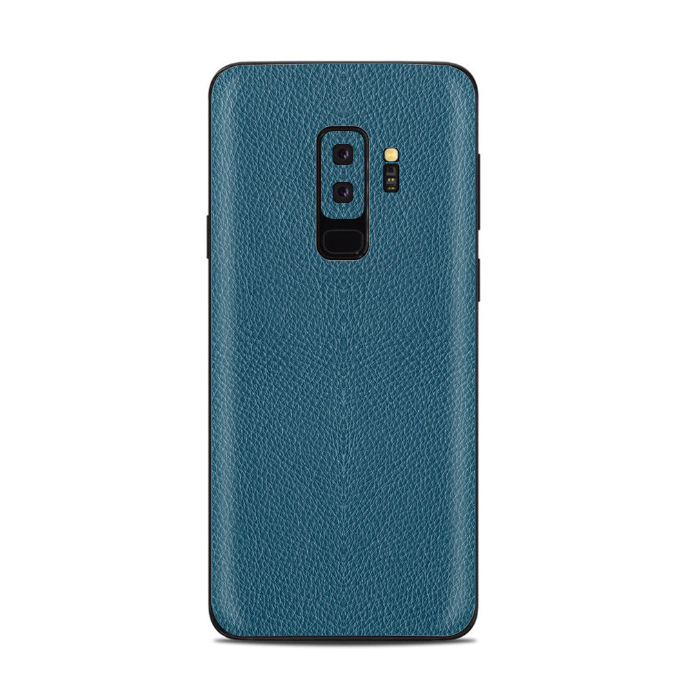  Blue Teal Leather Pattern Look Samsung Galaxy S9 Plus Skin