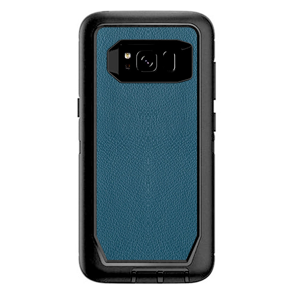  Blue Teal Leather Pattern Look Otterbox Defender Samsung Galaxy S8 Skin