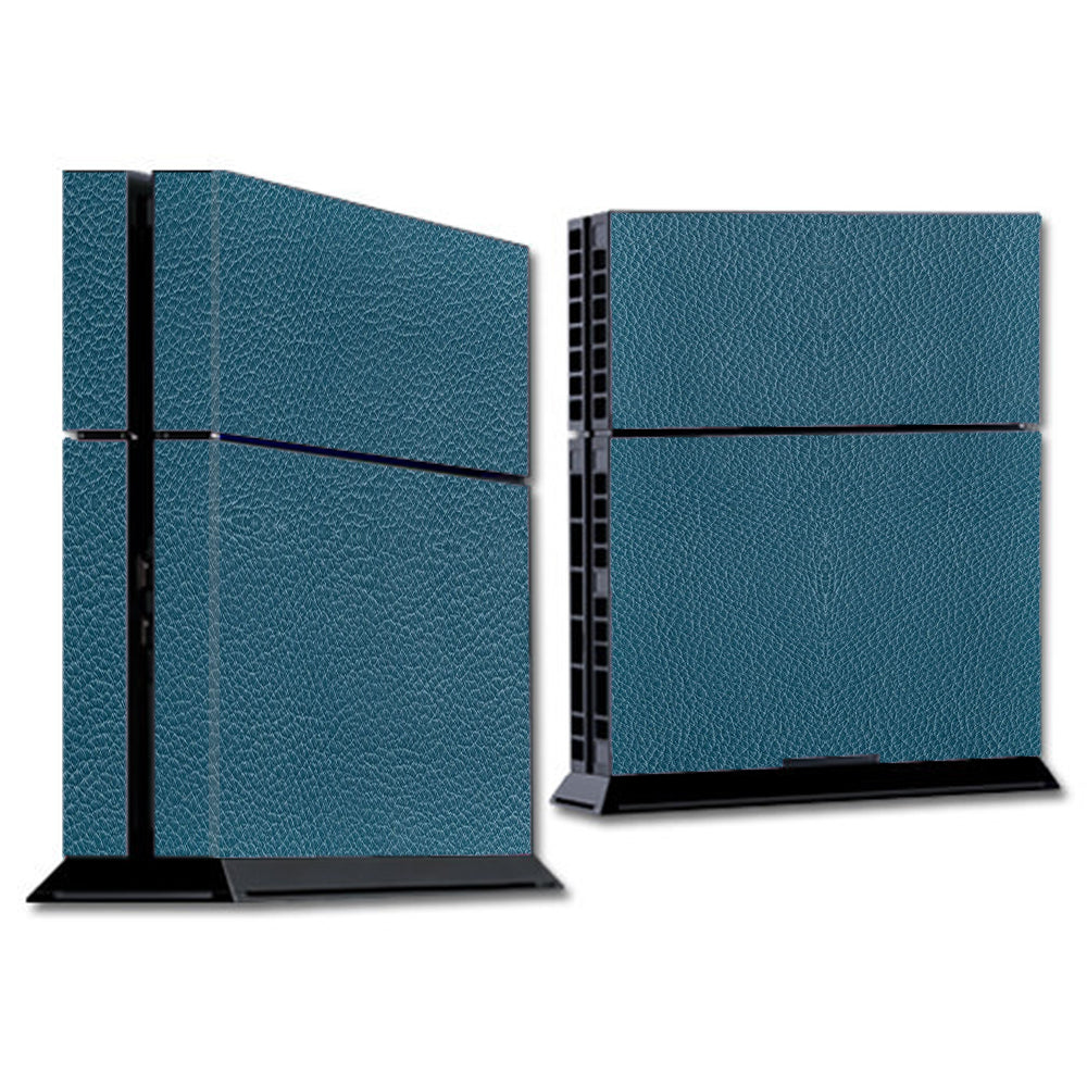  Blue Teal Leather Pattern Look Sony Playstation PS4 Skin