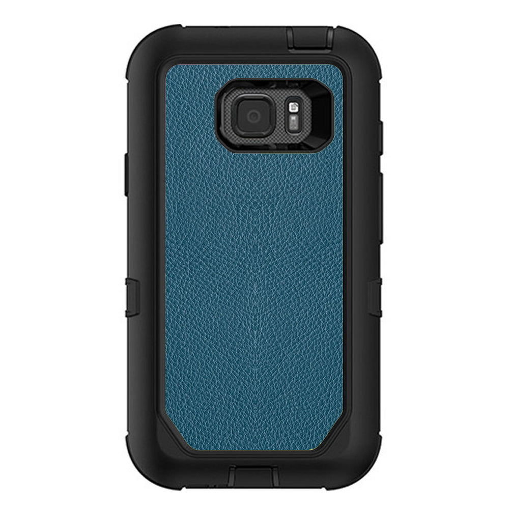  Blue Teal Leather Pattern Look Otterbox Defender Samsung Galaxy S7 Active Skin