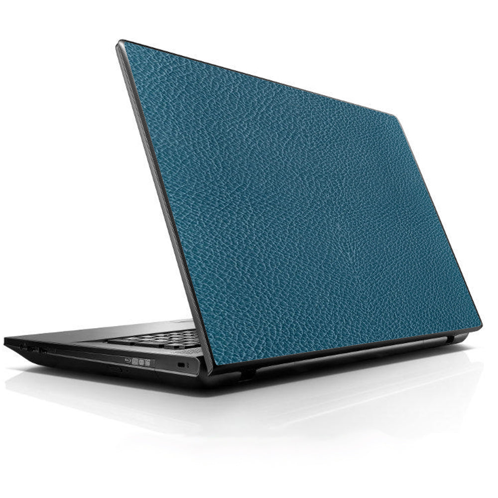  Blue Teal Leather Pattern Look Universal 13 to 16 inch wide laptop Skin