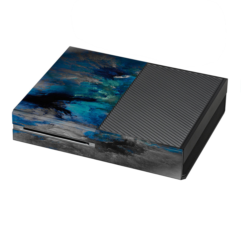 Blue Grey Painted Clouds Watercolor Microsoft Xbox One Skin