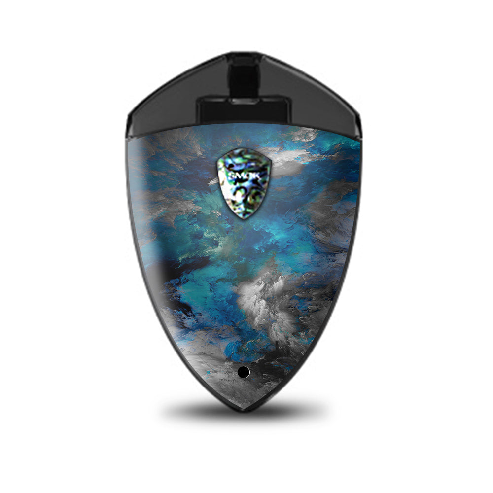  Blue Grey Painted Clouds Watercolor Smok Rolo Badge Skin