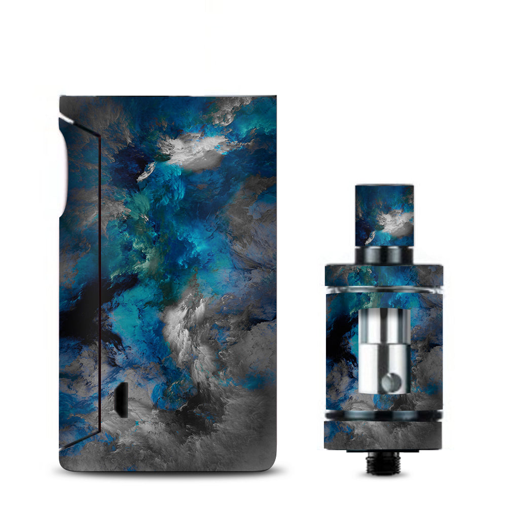  Blue Grey Painted Clouds Watercolor Vaporesso Drizzle Fit Skin