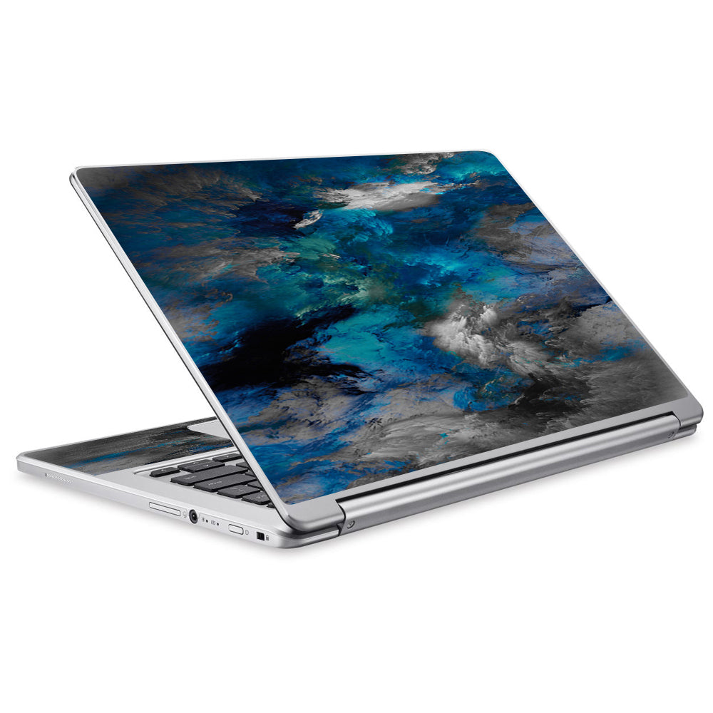 Blue Grey Painted Clouds Watercolor Acer Chromebook R13 Skin