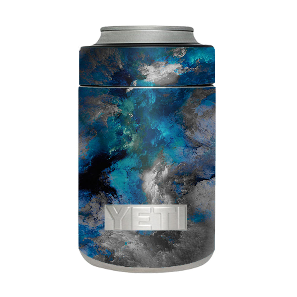  Blue Grey Painted Clouds Watercolor Yeti Rambler Colster Skin