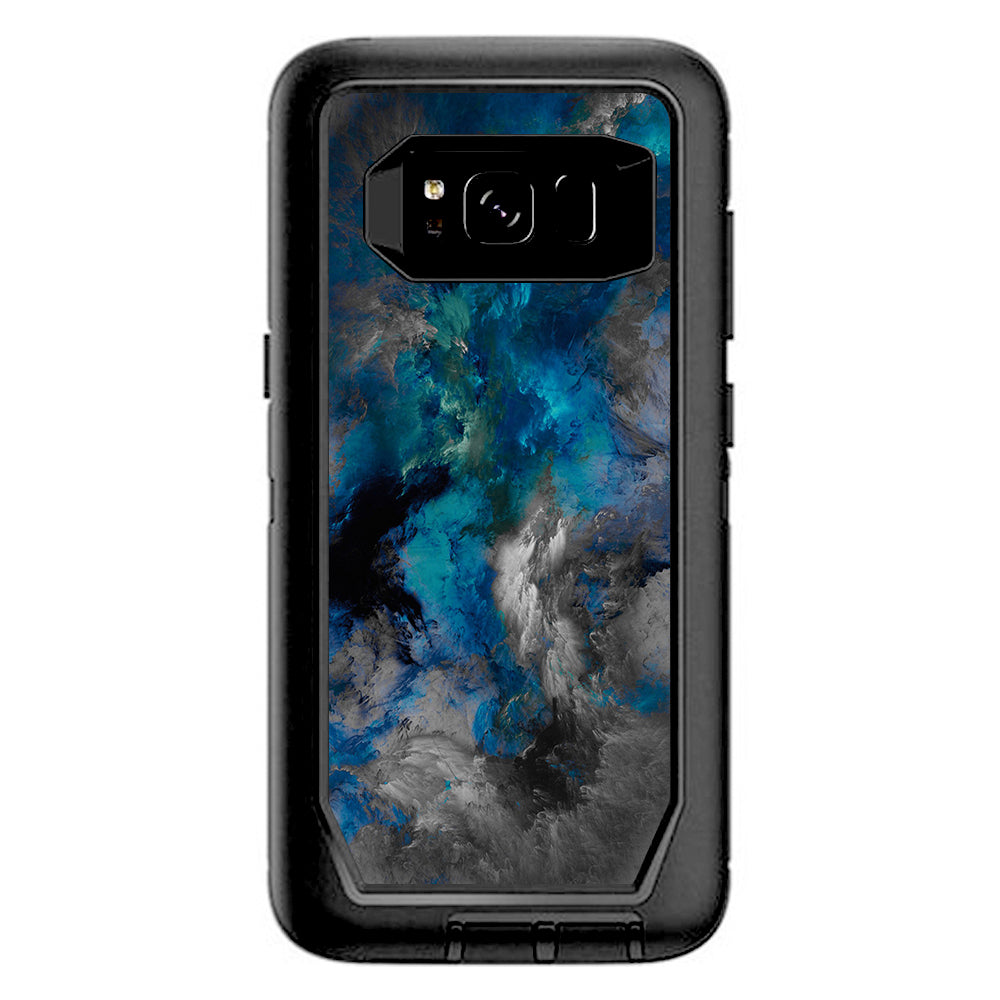  Blue Grey Painted Clouds Watercolor Otterbox Defender Samsung Galaxy S8 Skin