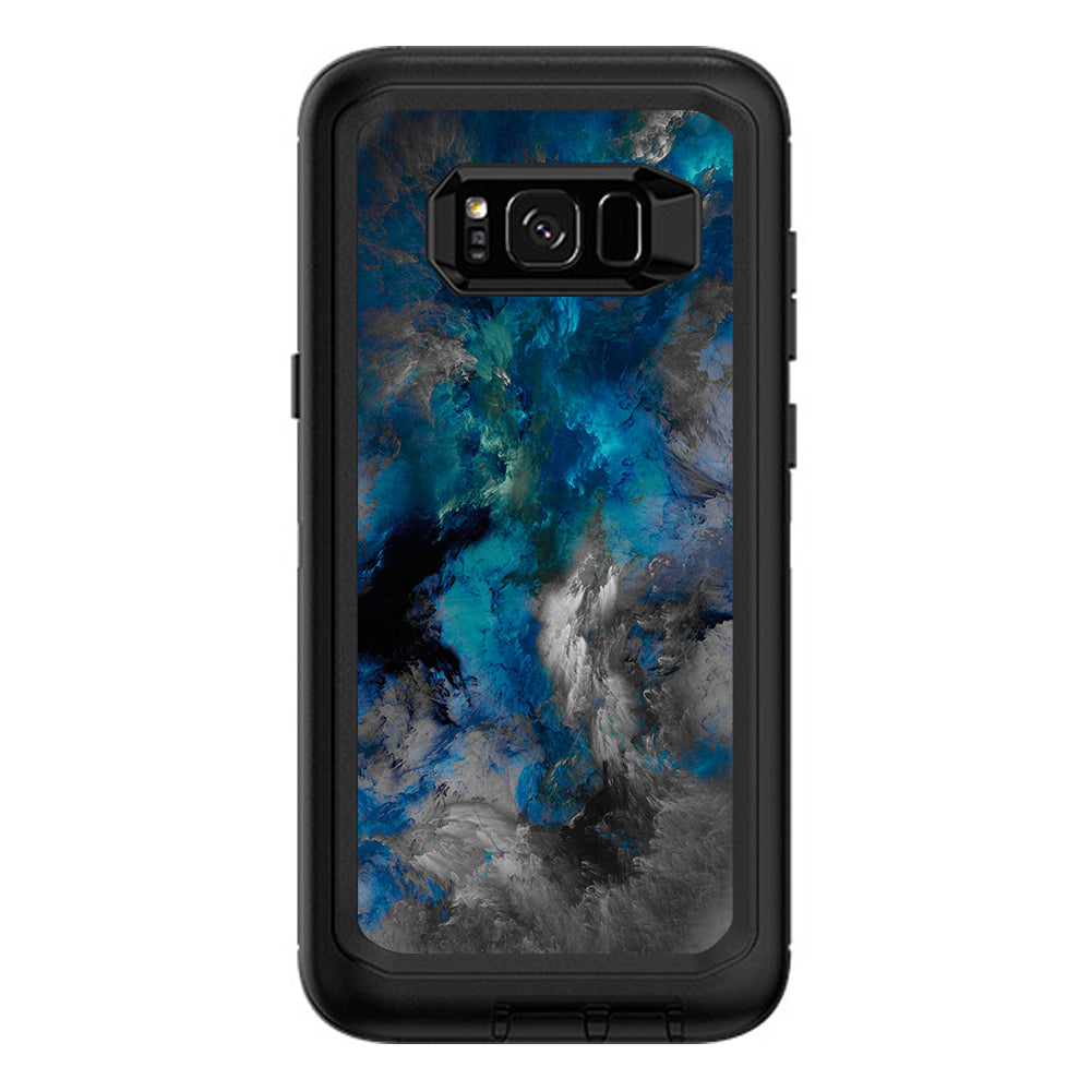 Blue Grey Painted Clouds Watercolor Otterbox Defender Samsung Galaxy S8 Plus Skin