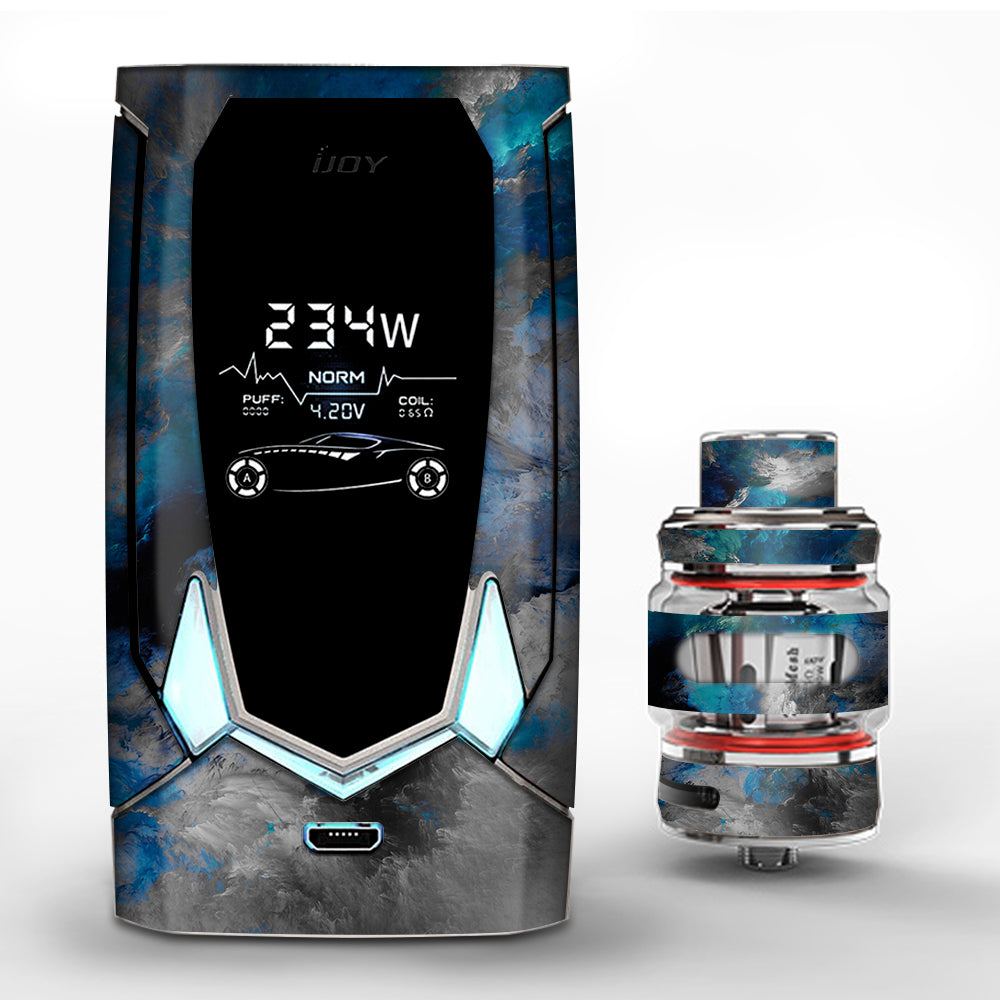  Blue Grey Painted Clouds Watercolor iJoy Avenger 270 Skin
