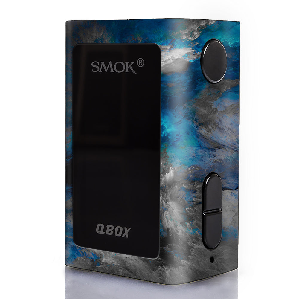  Blue Grey Painted Clouds Watercolor Smok Q-Box Skin