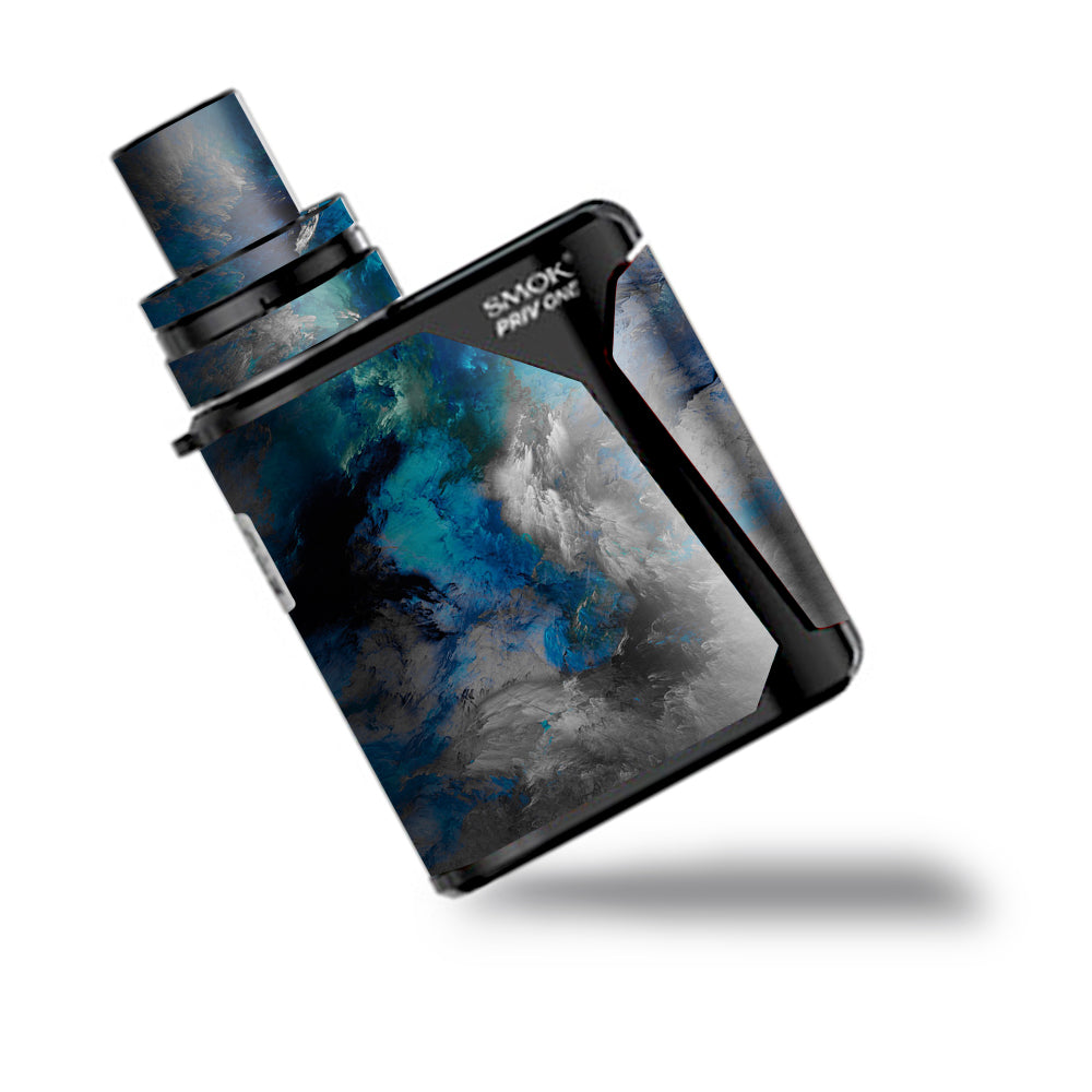  Blue Grey Painted Clouds Watercolor Smok Priv One Skin